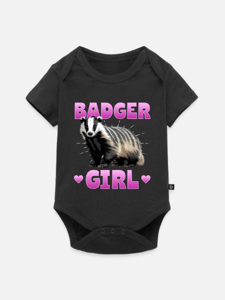 Funny Animal Badger - Baby Premium Kurzarmbody - Schwarz