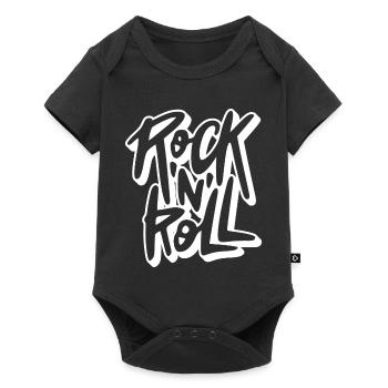 Rock 'N' Roll Graffiti Text - Baby Premium short-sleeve bodysuit - black - Front