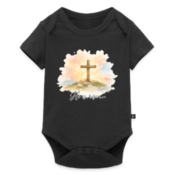 Résurrection Il est Jésus de Pâques ressuscité - Body à manches courtes Premium Bébé - noir - Devant