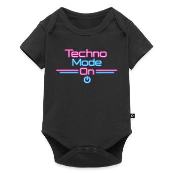 Techno Mode Neon On - Baby Premium Kurzarmbody - Schwarz - Vorne