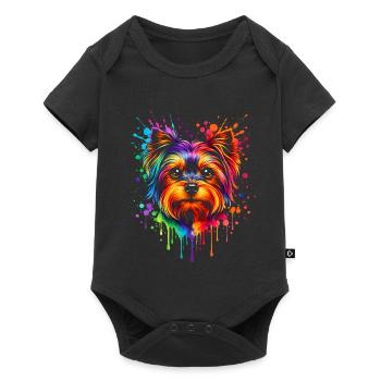 Yorkie | Terrier Pop Art - Baby Premium short-sleeve bodysuit - black - Front