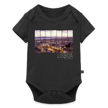 Lisbon Portugal Sunset Skyline Souvenir - Baby Premium short-sleeve bodysuit - black - Front