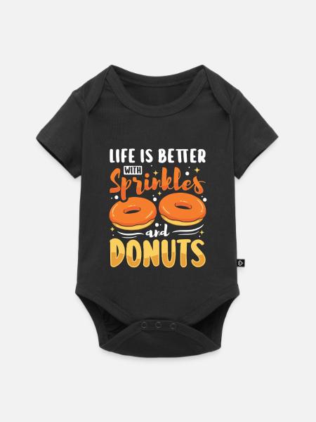 Donut Fastfood - Baby Premium Kurzarmbody - Schwarz