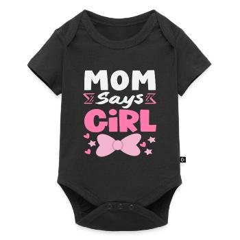 Mom Says Girl Gender Reveal - Baby Premium short-sleeve bodysuit - black - Front