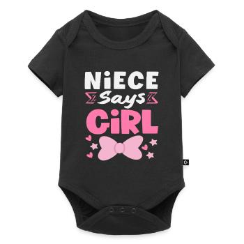 Niece Says Girl Gender Reveal - Baby Premium short-sleeve bodysuit - black - Front