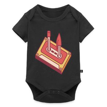 80's & 90's Retro Party Costume Cassette - Baby Premium short-sleeve bodysuit - black - Front