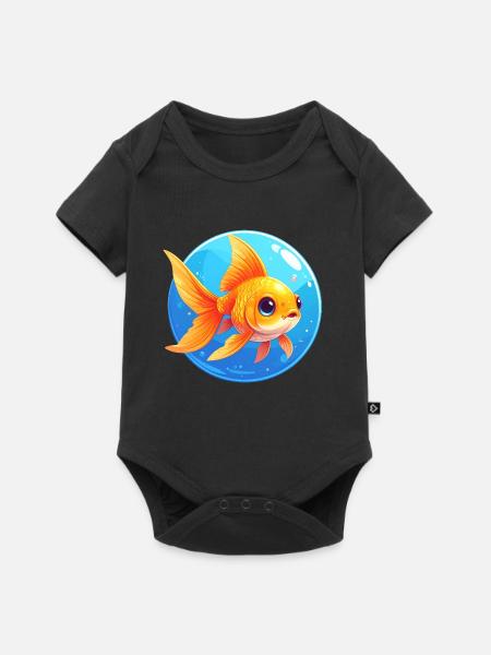 Goldfisch - Baby Premium Kurzarmbody - Schwarz