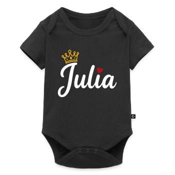 Juliet Name Crown Heart Calligraphy Personalized - Baby Premium short-sleeve bodysuit - black - Front