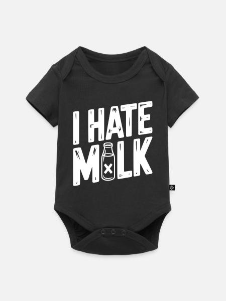 Ich hasse Milch - Baby Premium Kurzarmbody - Schwarz