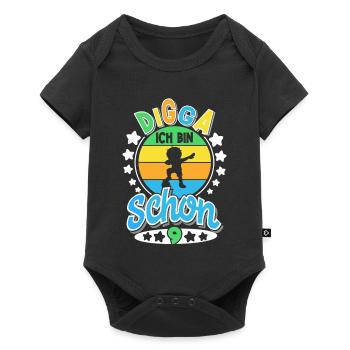 9th Birthday Football - Baby Premium short-sleeve bodysuit - black - Front