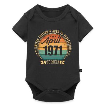 Vintage retro birthday gift from April 1971 - Baby Premium short-sleeve bodysuit - black - Front