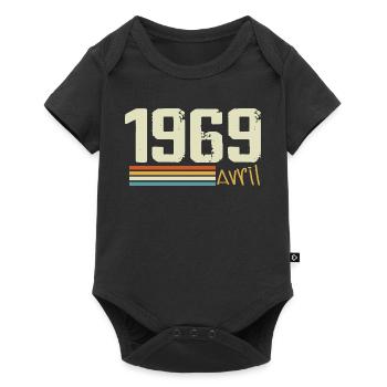 Né en avril 1969 - Body à manches courtes Premium Bébé - noir - Devant