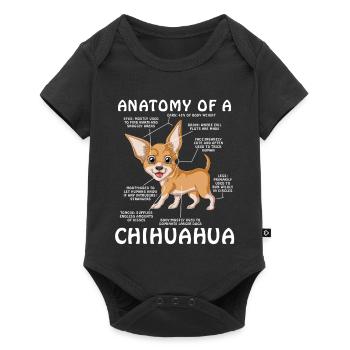 T-shirt Chihuahua Anatomie – T-shirt Dog Lover - Body à manches courtes Premium Bébé - noir - Devant