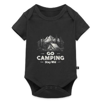 Camping Adventure Saying Go Camping Stay Wild Camp - Baby Premium short-sleeve bodysuit - black - Front