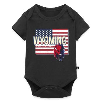 Wyoming United States Retro Map USA - Baby Premium short-sleeve bodysuit - black - Front
