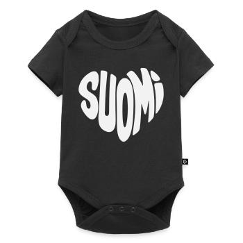 Finlande, faute de frappe de Suomi Heart - Body à manches courtes Premium Bébé - noir - Devant