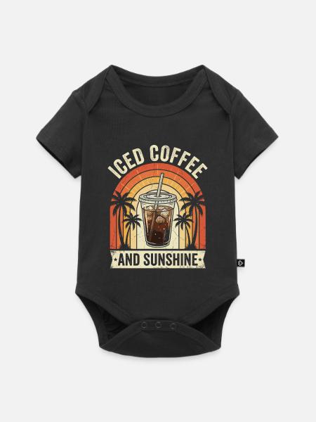 Eiskaffee und Sonnenschein - Baby Premium Kurzarmbody - Schwarz