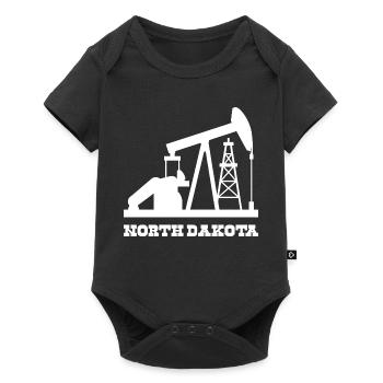 North Dakota Oilfield Pumpjack Design - Baby Premium short-sleeve bodysuit - black - Front