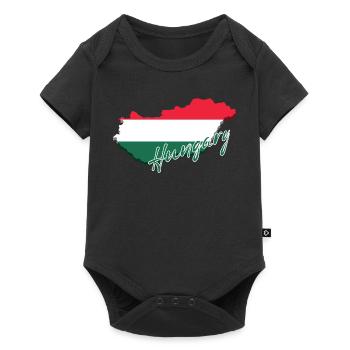 Carte avec le drapeau de la Hongrie, j’adore la Hongrie - Body à manches courtes Premium Bébé - noir - Devant