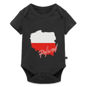 Carte du drapeau de la Pologne, j’adore la Pologne - Body à manches courtes Premium Bébé - noir - Devant
