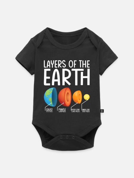 Erdschichten Explodiertes Diagramm - Baby Premium Kurzarmbody - Schwarz