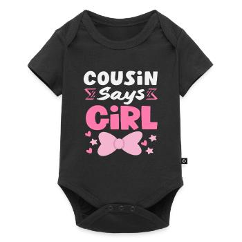 Cousin Says Girl Gender Reveal - Baby Premium short-sleeve bodysuit - black - Front