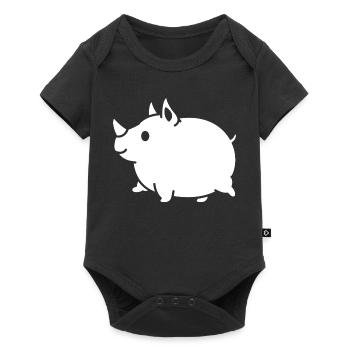 Rhino Cute Cartoon Silhouette - Baby Premium short-sleeve bodysuit - black - Front