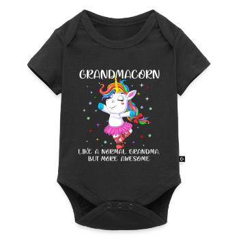 Chemise Grandmacorn Grandmacorn Grand-mère Licorne - Body à manches courtes Premium Bébé - noir - Devant