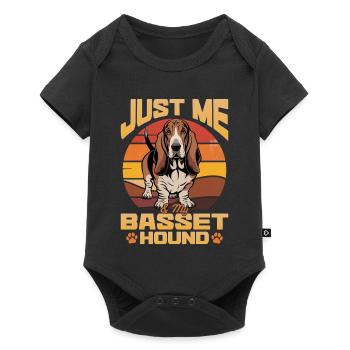 Funny Dog Breed Basset Hound - Baby Premium short-sleeve bodysuit - black - Front