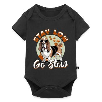 Funny Dog Breed Basset Hound - Baby Premium short-sleeve bodysuit - black - Front