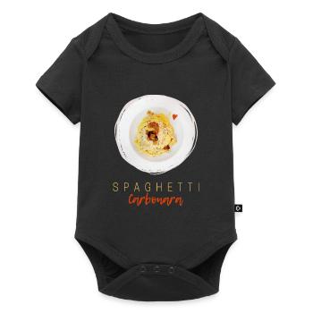 Design gourmet pâtes pâtes à la carbonara spaghetti - Body à manches courtes Premium Bébé - noir - Devant