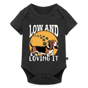 Funny Dog Breed Basset Hound - Baby Premium short-sleeve bodysuit - black - Front