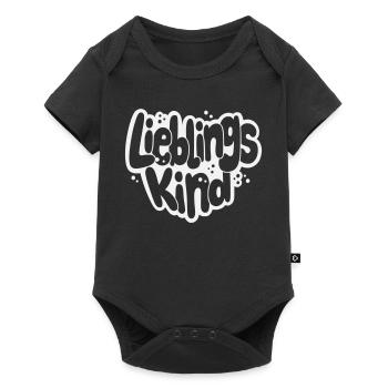 Lieblingskind Bubblige Schrift - Baby Premium Kurzarmbody - Schwarz - Vorne