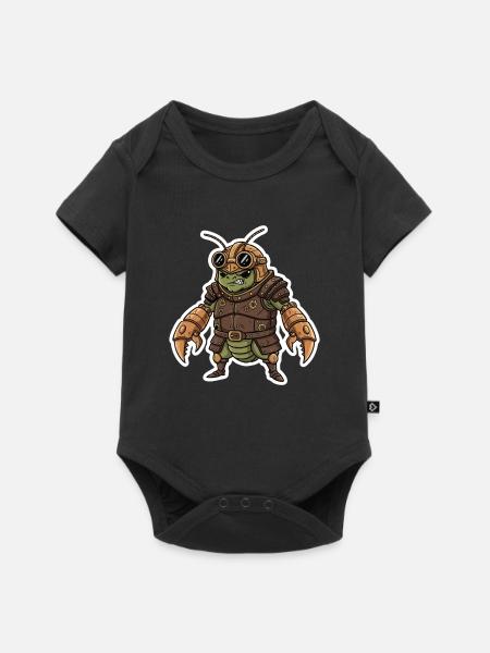 Steampunk-Krieger, gepanzerte Gottesanbeterin - Baby Premium Kurzarmbody - Schwarz