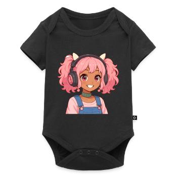 Vintage Japanese Bigfoot Gamer Anime Gaming - Baby Premium short-sleeve bodysuit - black - Front
