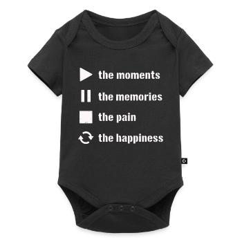 Pleine conscience, moments, souvenirs, bonheur - Body à manches courtes Premium Bébé - noir - Devant