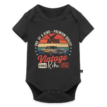 Cadeau d’anniversaire rétro vintage de Avril 1985 - Body à manches courtes Premium Bébé - noir - Devant