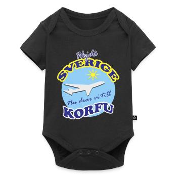 Voyage à Corfou avec des motifs d’avion - Body à manches courtes Premium Bébé - noir - Devant