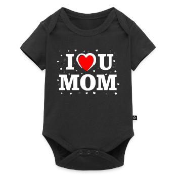 Chemise cœur de maman Je t’aime - Body à manches courtes Premium Bébé - noir - Devant