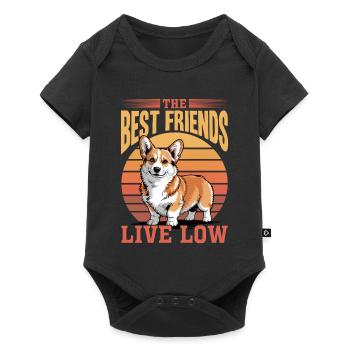 Corgi de race de chien drôle - Body à manches courtes Premium Bébé - noir - Devant