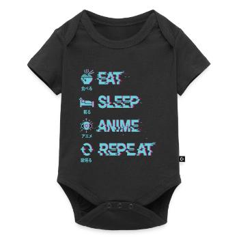 EAT SLEEP ANIME REPEAT - Baby Premium short-sleeve bodysuit - black - Front