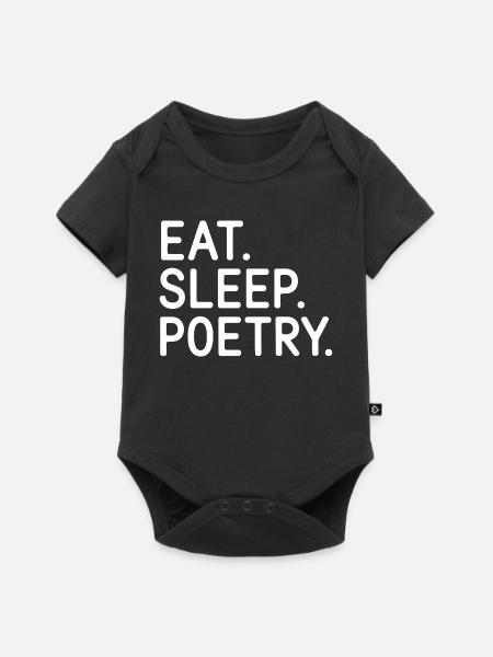 Eat Sleep Poesie Tee - Baby Premium Kurzarmbody - Schwarz