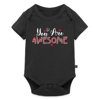 You Are Awesome Hearts Skript - Baby Premium Kurzarmbody - Schwarz - Vorne
