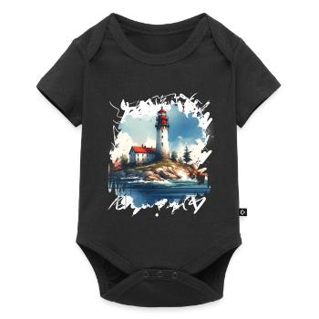 lighthouse - Baby Premium short-sleeve bodysuit - black - Front