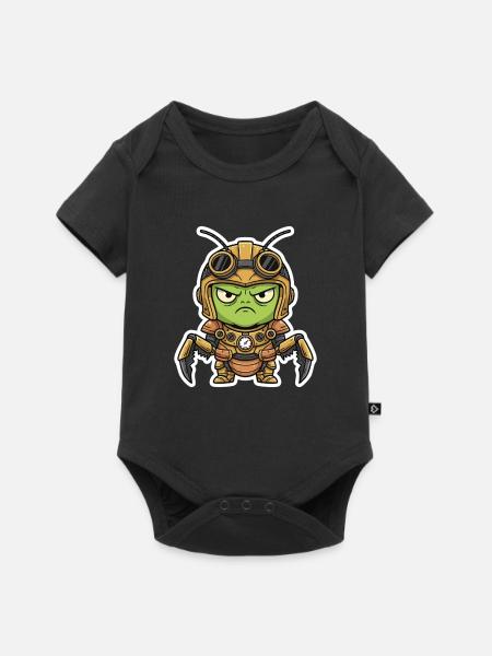 Locust Engineer Steampunk Rüstungsmessing - Baby Premium Kurzarmbody - Schwarz