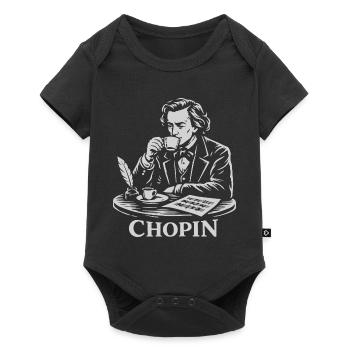Chopin Coffee Portrait Vintage Line Art - Baby Premium short-sleeve bodysuit - black - Front