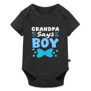 Grand-père parle d’une fête de révélation du sexe des jeunes - Body à manches courtes Premium Bébé - noir - Devant
