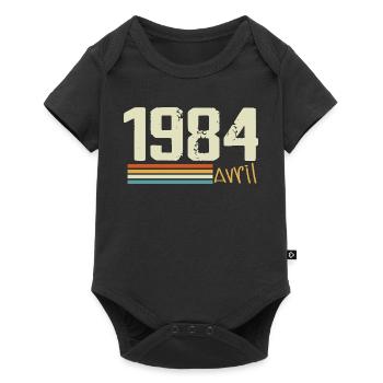 Born in April 1984 - Baby Premium short-sleeve bodysuit - black - Front
