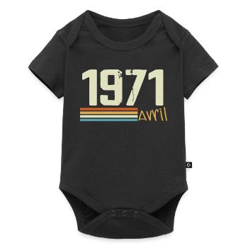 Né en avril 1971 - Body à manches courtes Premium Bébé - noir - Devant