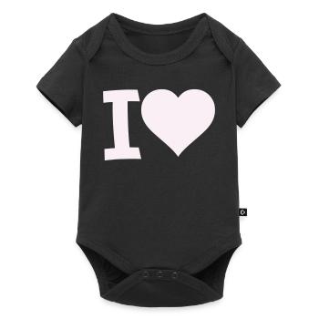 I Love Heart Motif - Baby Premium short-sleeve bodysuit - black - Front
